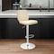 Armen Living Sabine Adjustable Swivel Cream Faux Leather with Walnut Back and Chrome Bar Stool LCSBBAWACR - alternate 5